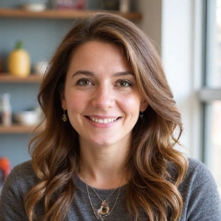 Ritratto della Dottoressa Elena Verdi, Nutrizionista Pediatrica, con un sorriso dolce.